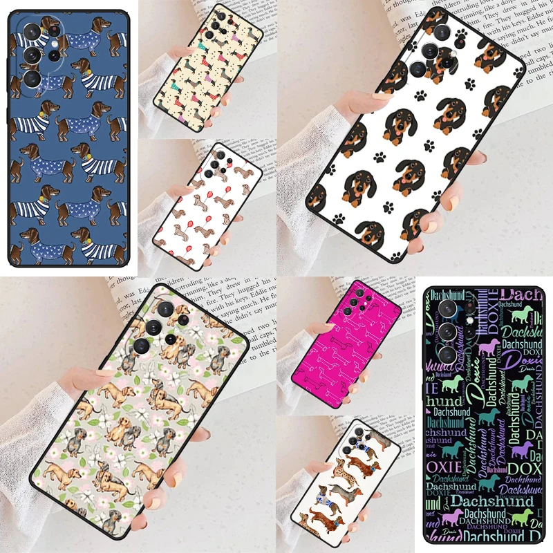 Dachshund Dog SOFT Cell Phone Case for Samsung Galaxy S26 Ultra S25 S24 S23 S22 S21 S20 Note10 Cover