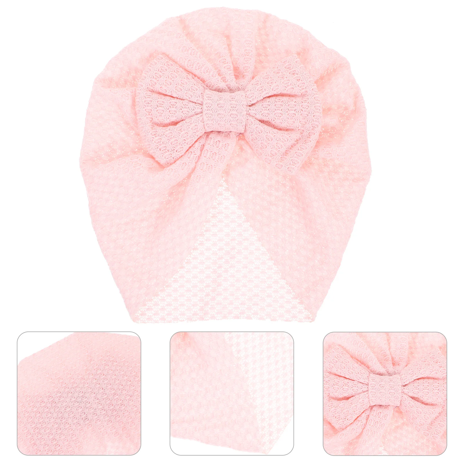 

1pc Children Turban Hats Newborn Baby Girl Polyester Caps Toddler Infant Hat Bow Design Durable Elastic Photo Shoots Daily Use