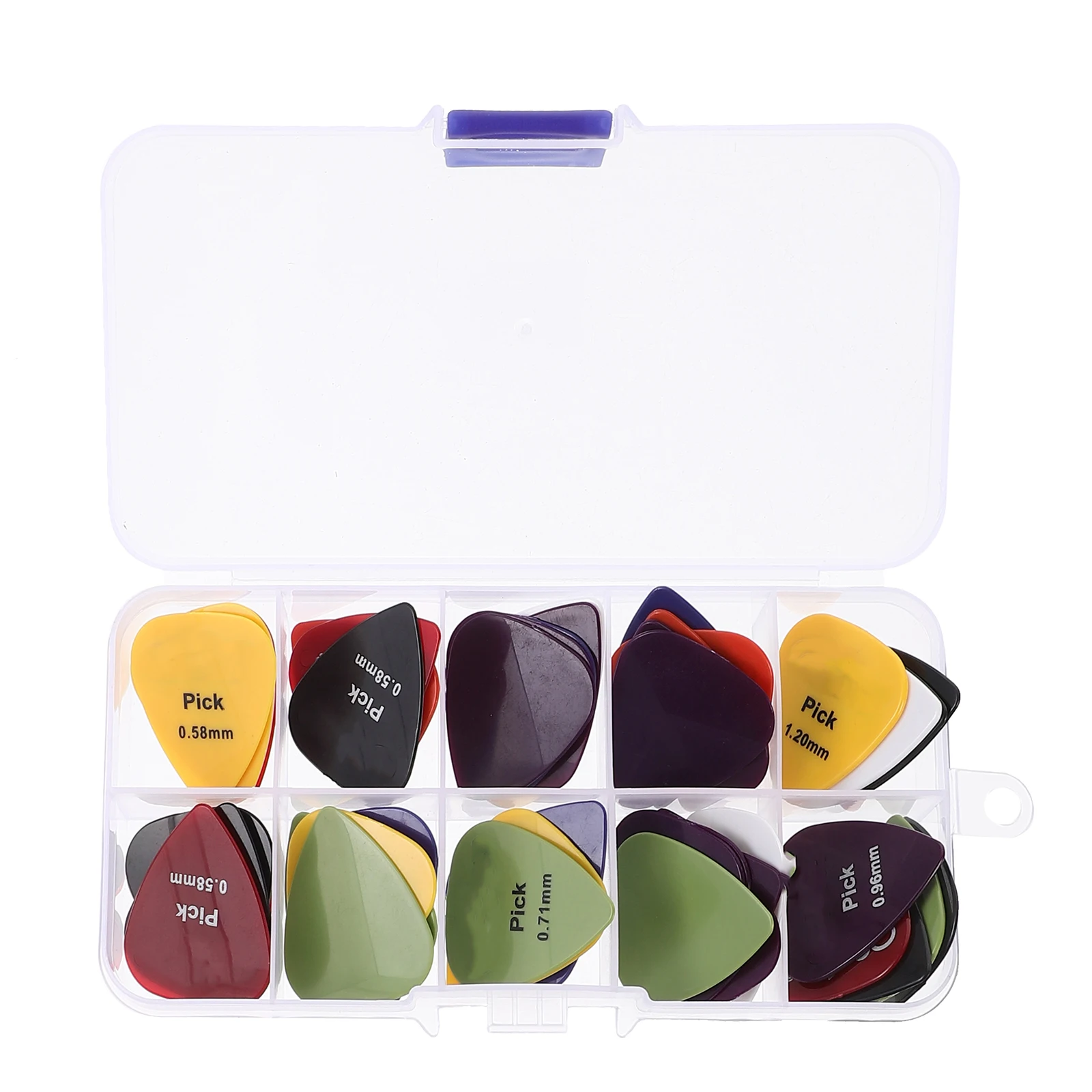 

50 Pcs Guitar Picks Thick Electric Bass Accessories Case ABS Resin Sandblasted Variety Pack for Musical Instruments