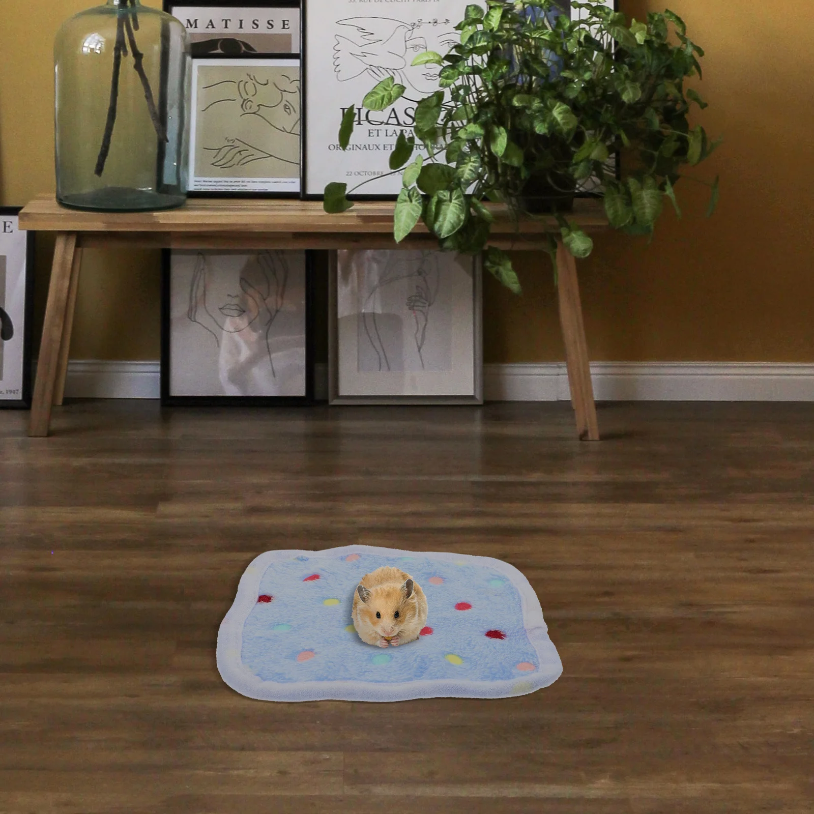 

6Pcs Pet Sleep Mats Comfortable Coral Fleece Hamster Cage Liners Warm Portable Guinea Pig Pads Small Animal Bedding