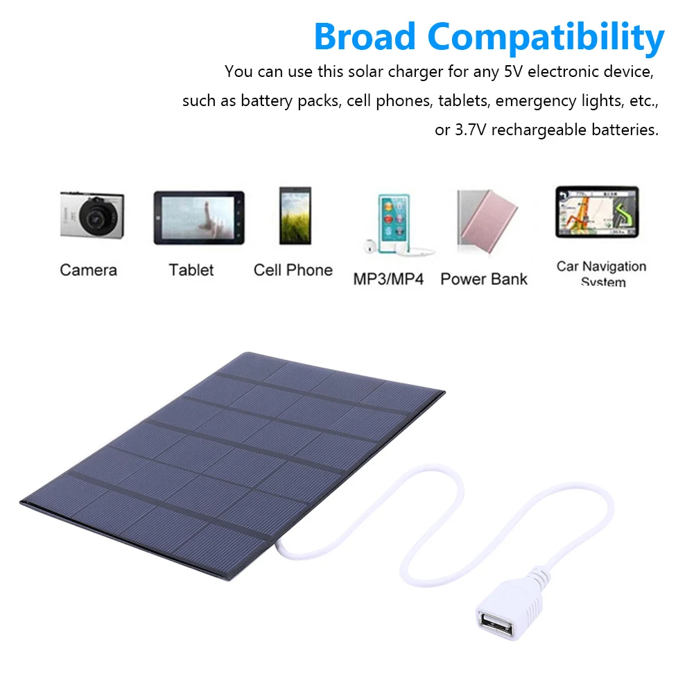 USB لوحة طاقة شمسية محمولة لتقوم بها بنفسك 5 واط 6 فولت لوحة شحن بالطاقة الشمسية لوحات الطوارئ الطاقة أحادية البلورية للتخييم في الهواء الطلق