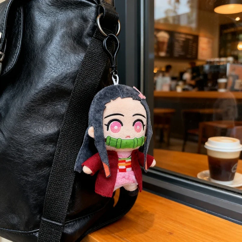 14 سنتيمتر الساخن أنيمي شيطان القتلة ألعاب من نسيج مخملي قلادة الكرتون لطيف كامادو تانجيرو أغاتسوما زينيتسو محشوة دمية ظهره قلادة