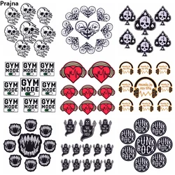 10PCS/lots Rock Style Embroidery Patch Punk Skull Patch Iron On Patches For Clothing Jackets Sewing Applique Letter Ironing DIY