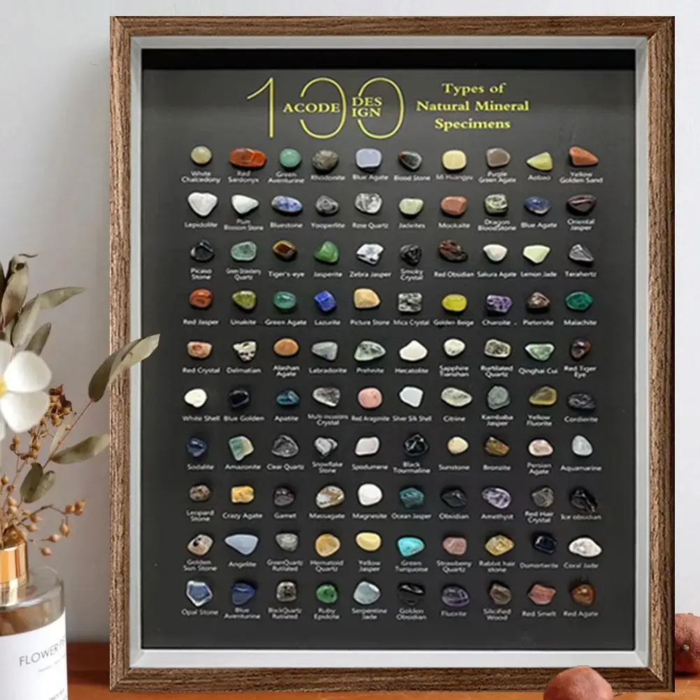 

100 типов натуральных кристаллов, образцы руды агата, камни, детская популяризация науки, обучающие подарки, декор из кристаллов