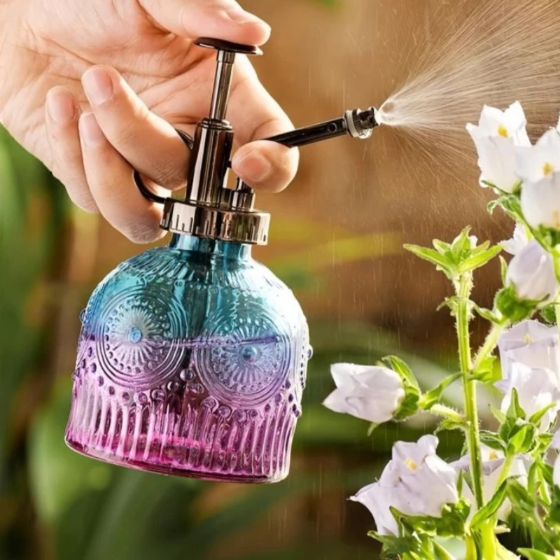 

Vintage Style Glass Watering Can for Indoor Plants – Small Sprayer for Succulents Houseplants Garden & Home Use