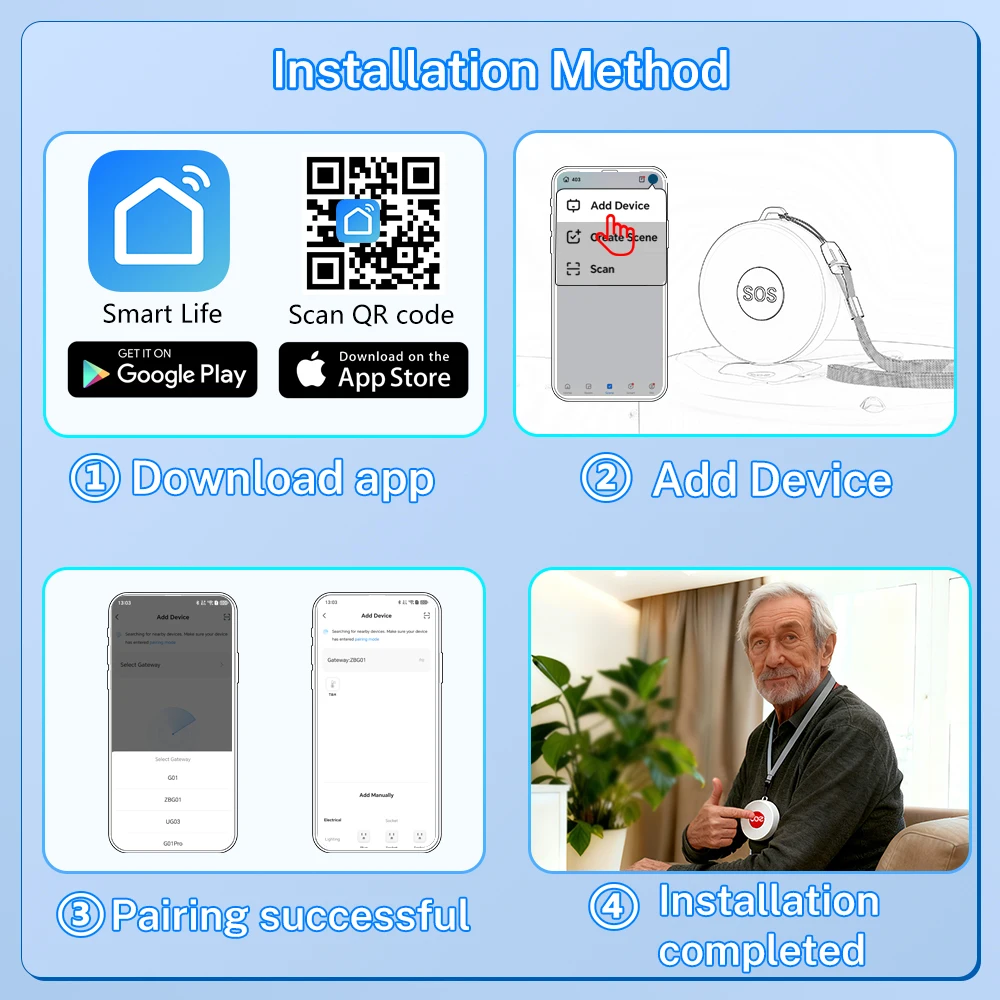 Picture 7: Tuya ZigBee Wireless SOS Button APP Remote Control Only Support Tuya Zigbee Gateway