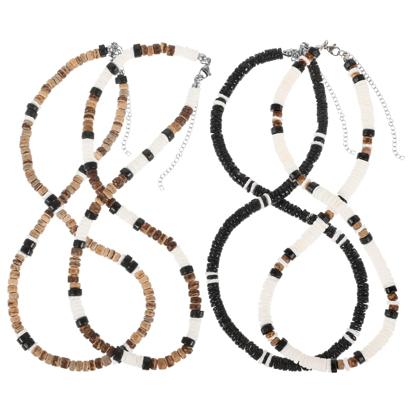 

4 Pcs Necklace Beaded Clavicle Choker Decorative Chain Jewelry Ladies Holiday Woman