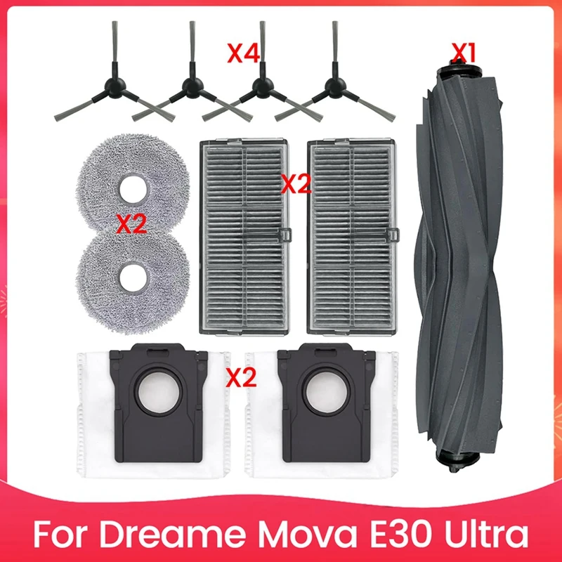 

Replacement Parts For Dreame Mova E30 Ultra Robot Vacuum Cleaner Main Side Brush HEPA Filter Mop Pad Dust Bag-AT36