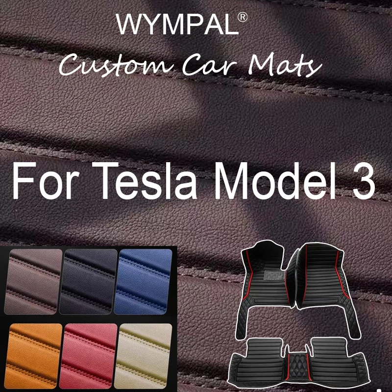 

Роскошные индивидуальные автомобильные коврики для Tesla Model 3 2019 2020 2021, автомобильные подушечки для ног, автомобильный чехол, аксессуары для интерьера, ковер