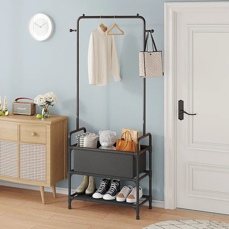 Simple Storage Rack Floor Hanger for Pants Home Bedroom Coat Clothes Hanger Balcony Removable Shoe Rack Efficient Organizer