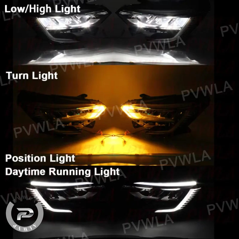 For Renault Clio 5 LHD 2019 2020 2021 2022 2023 car accessories Highest Version Front LED 5 Pin HeadLight DRL HeadLamp