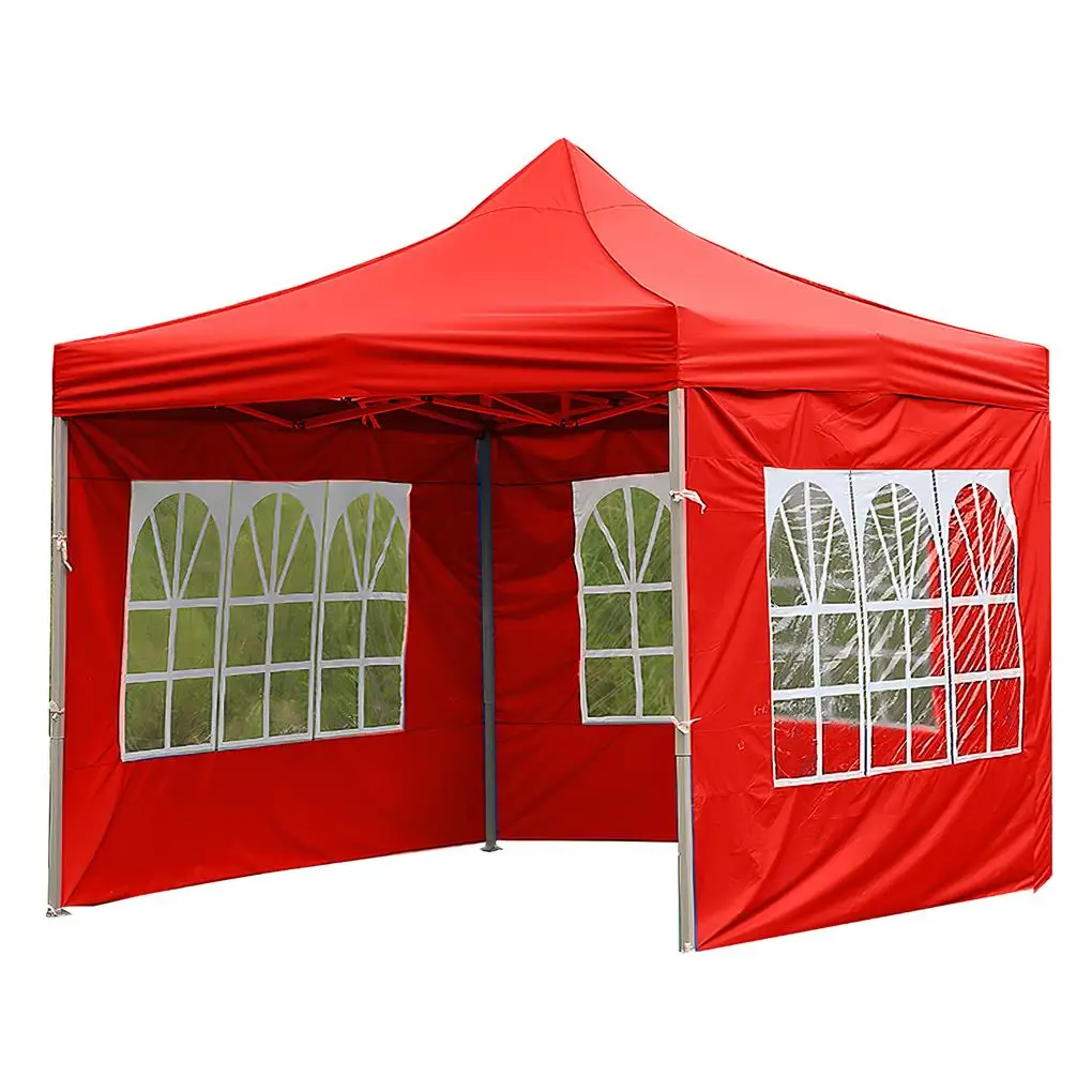 Canopy Side Panel Tent Sunproof Foldable Shade Waterproof Awning with Clear Window Sidewall Outdoor Accessories White