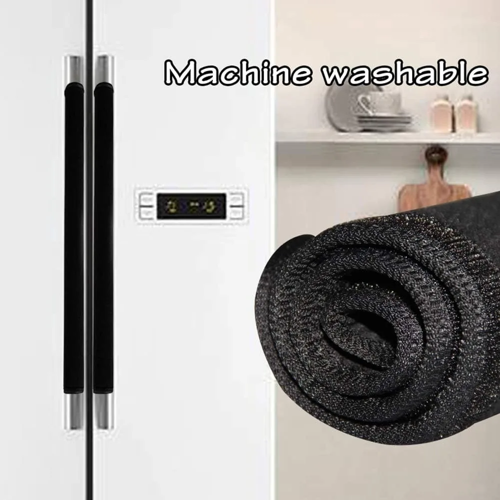 

﻿ 1pc/2pcs Refrigerator Door Handle Covers, Washable Velvet Fabric Appliance Handle for Fridge Microwave Stove Dishwasher Catch