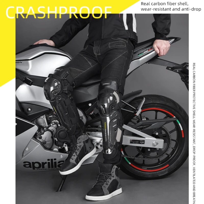 

Ones Again Motocross Knee Pad Reflective Carbon Fiber Motorcycle Knee Guard Anti-fall Motocross Outdoor Sports Safety Gear