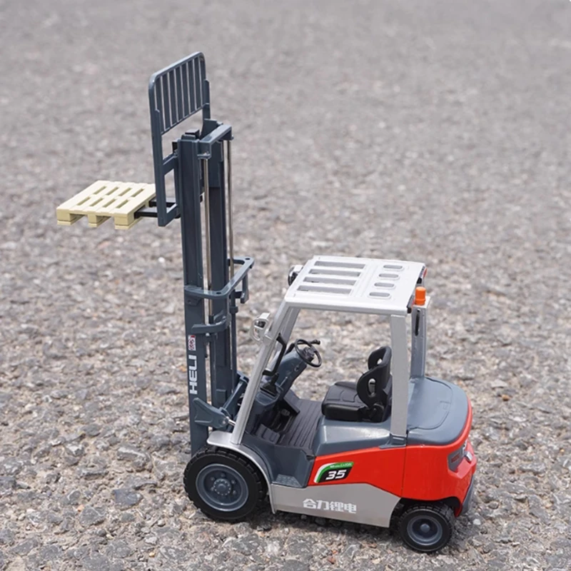 1:18 ヘリ G2 高性能 3.5T リチウム電池フォークリフト合金エンジニアリング車モデルコレクション装​​飾ギフトディスプレイ