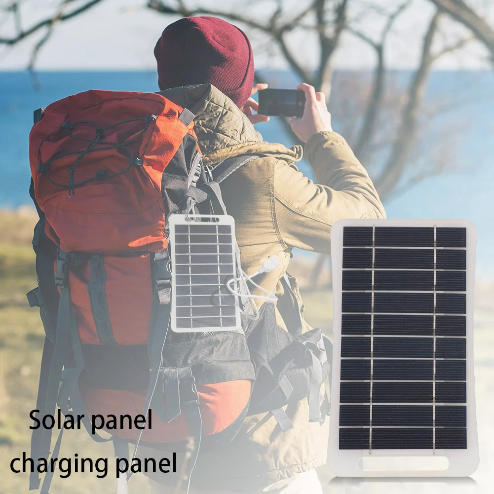 2W 5V Mini USB Solar Panel with 1.6 FT USB Cable Solar Charger Hand Warmer for Phones Fans Flashlight Power Bank