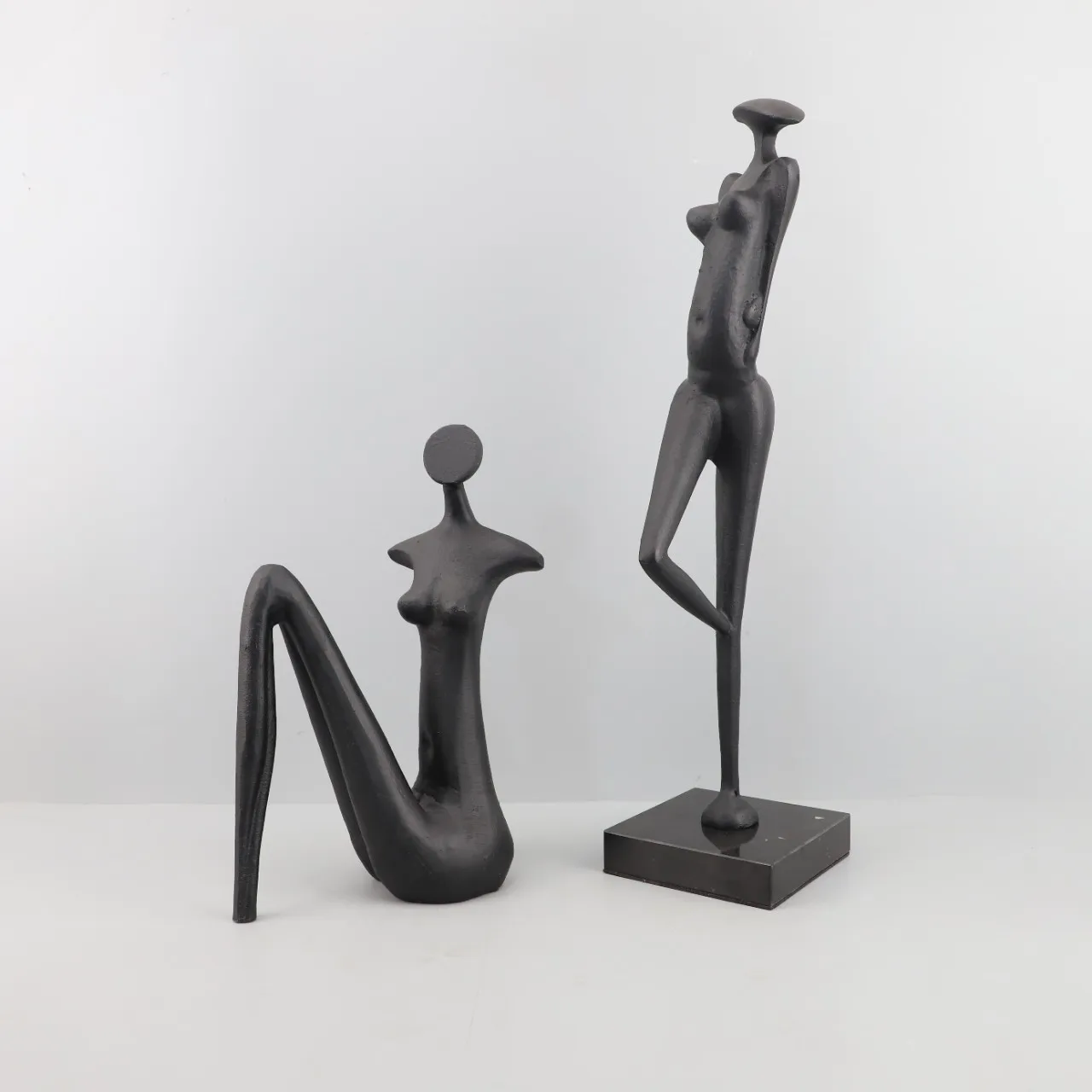 

Cast Iron Figure Abstract People Sculpture Modern Art