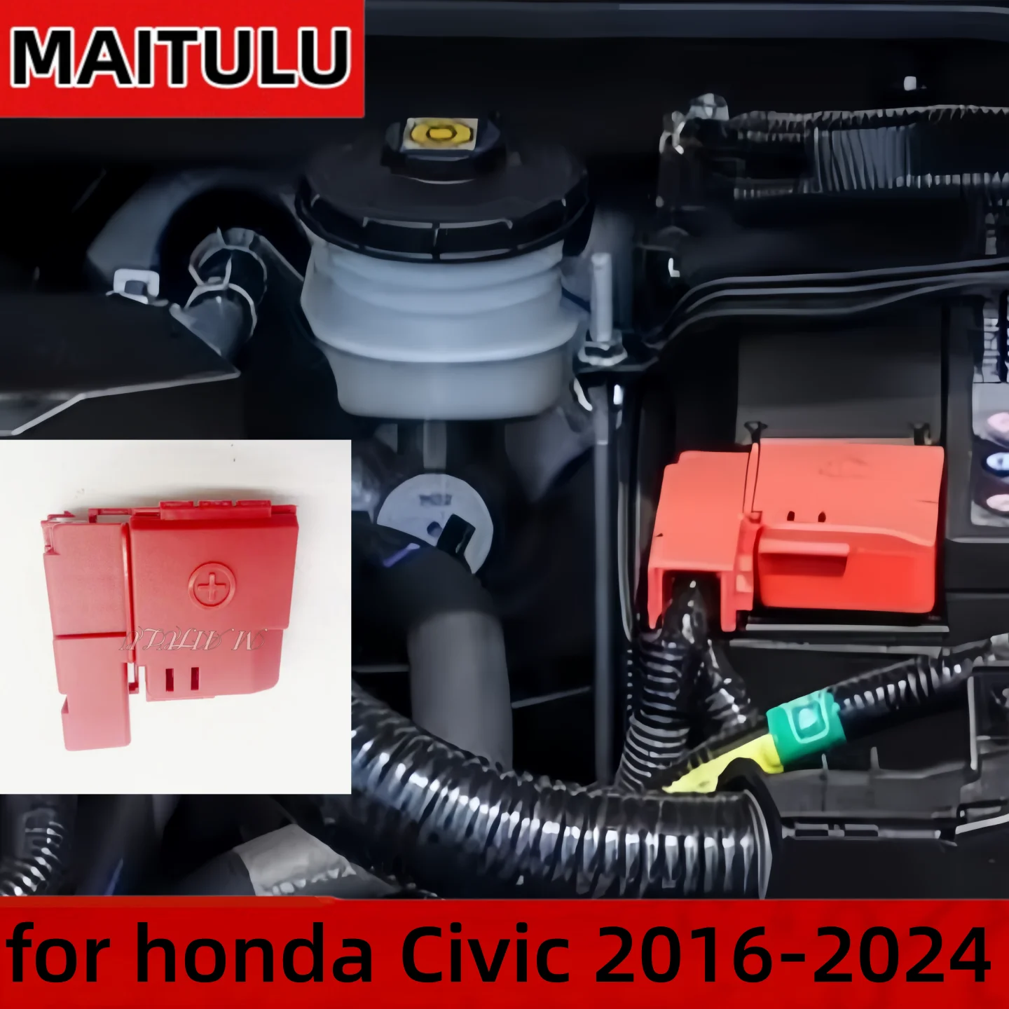 For HONDA For CIVIC 16-20 CABLE TERMINAL COVER POSITIVE 32418-TBA-003 ABS Red Cable Terminal Battery Cover