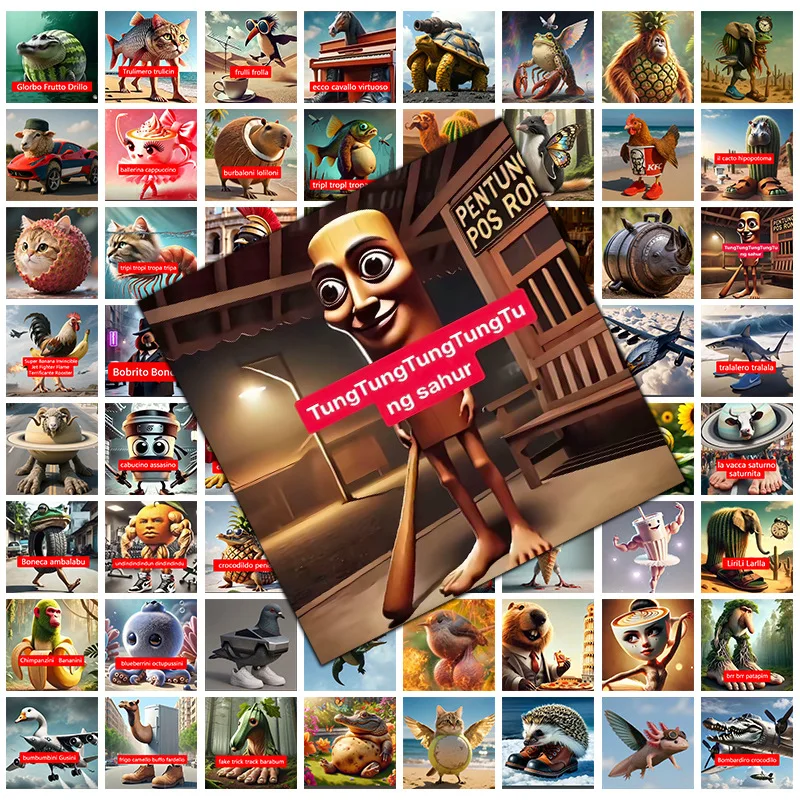 

В наличии Tung Tung Tung Sahur креативные наклейки Tralala пародия абстрактные наклейки Diy мультфильм телефон ноутбук наклейка подарок на заказ