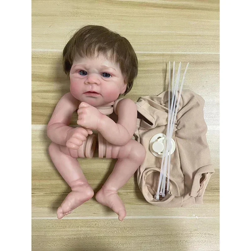 18-Zoll-Reborn-Puppenbausatz Elijah mit verwurzelten Haaren 3D-bemalte Haut mit sichtbaren Adern DIY Reborn-Puppenteile Muñeca Kit Reborn Bebe