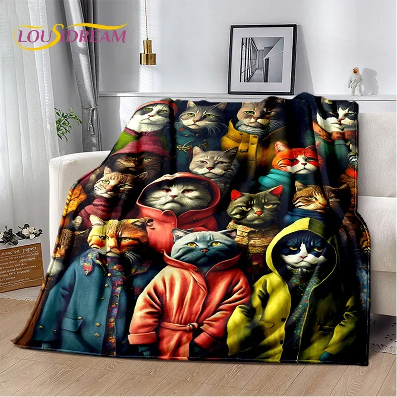 Cartoon Cute Calico Cat,Garfield Cat,Persian Cat,Ragdoll Blanket,Soft Throw Blanket for Home Bedroom Bed Sofa Cover Blanket Kids