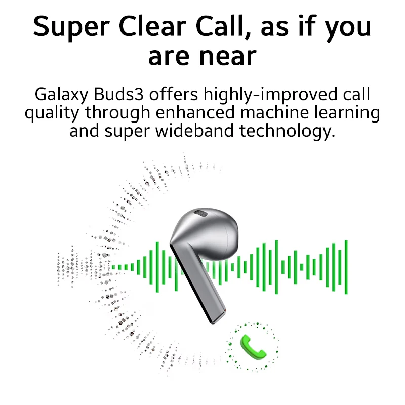 سماعة أذن لاسلكية سامسونج جالاكسي Buds3 ، إلغاء ضوضاء نشط ، بلوتوث ، IP57 ، مقاومة للماء ، صوت ، أصلي #4