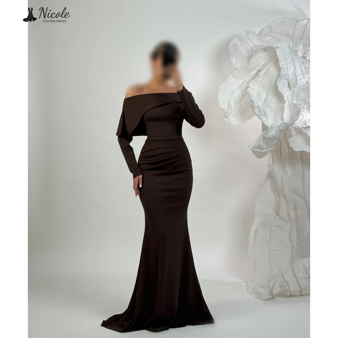 

Nicole Fishtail Skirt Evening Dresses D/party Candle Gala Dress Custom Made Elegant Prom Dresses 2025 Satin Cloth Ball Gowns