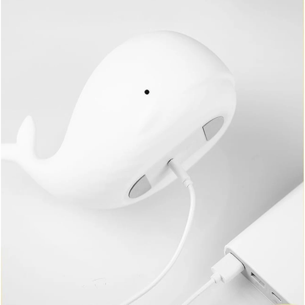 LED ضوء الليل بات ضوء السيليكون لطيف الحوت الحيوانات مصباح المنزل غرفة نوم السرير USB شحن أضواء ديكور لهدية عيد ميلاد
