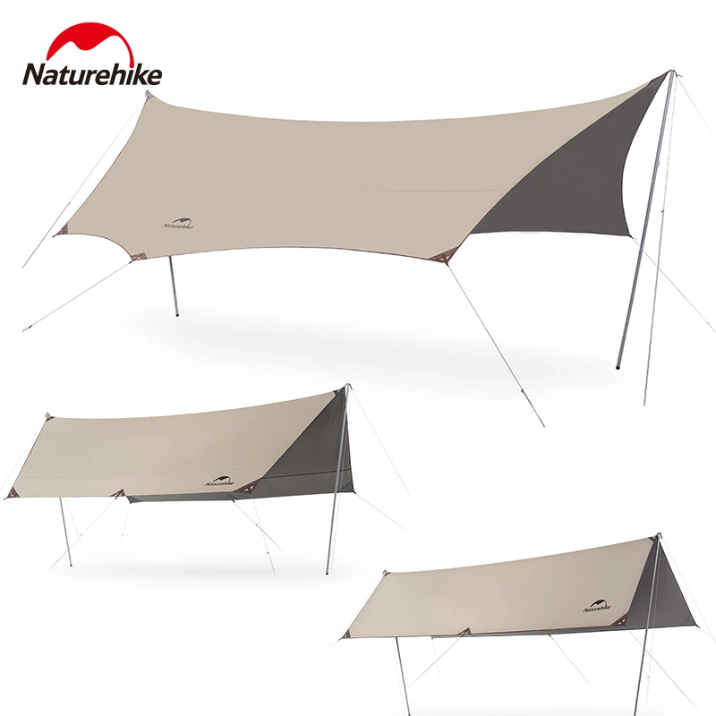 

Naturehike Sun Shelter Canopy 35㎡ Camping Outdoor Tarp Sunshade Titanium Black Coated Awninng Waterproof UPF12500+ PU5000+