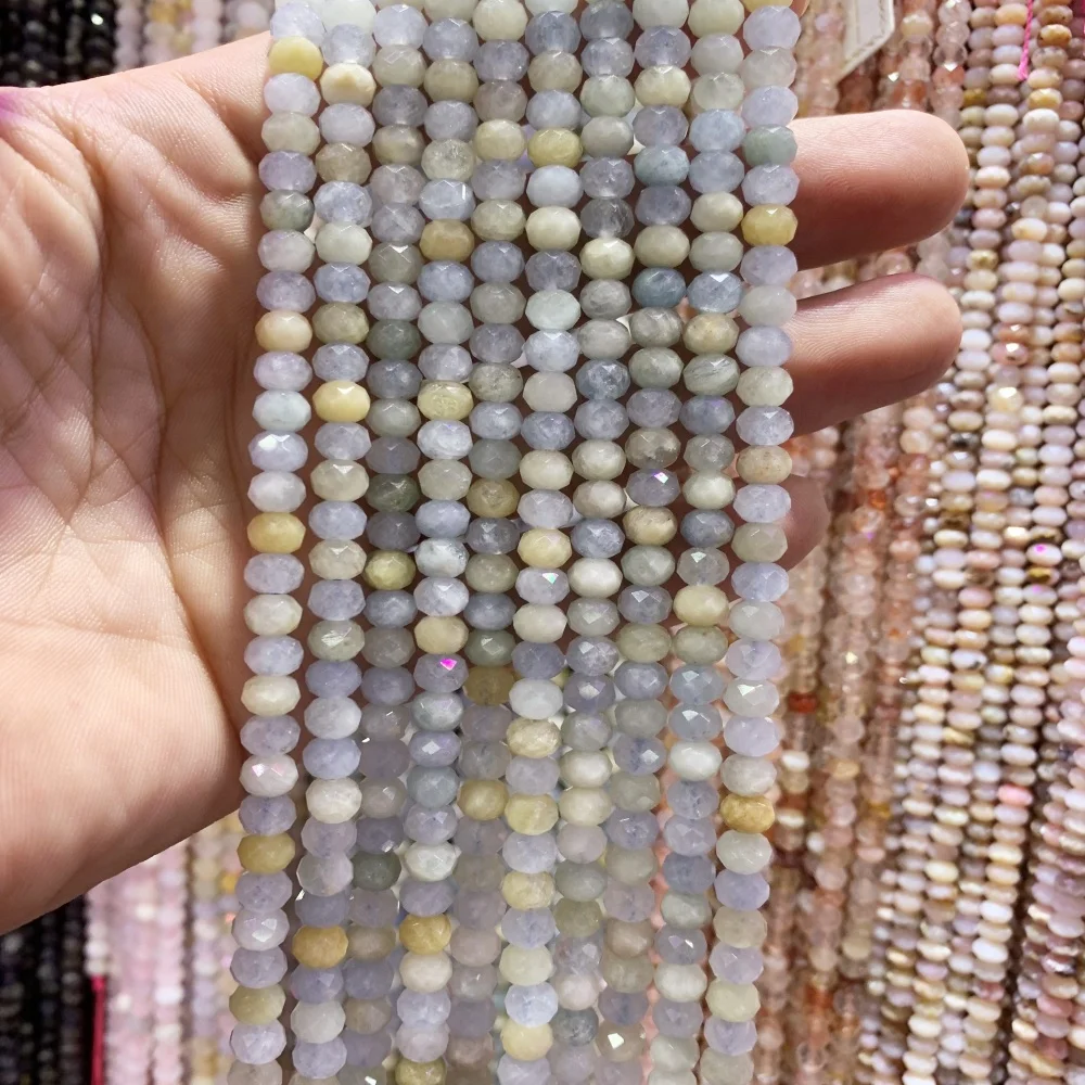 Natürliche 5x8mm Abacus perle schneiden oberfläche Amazonit Rose Quarz Spacer Perlen Für DIY Ohrringe Halskette Armband schmuck Makingl