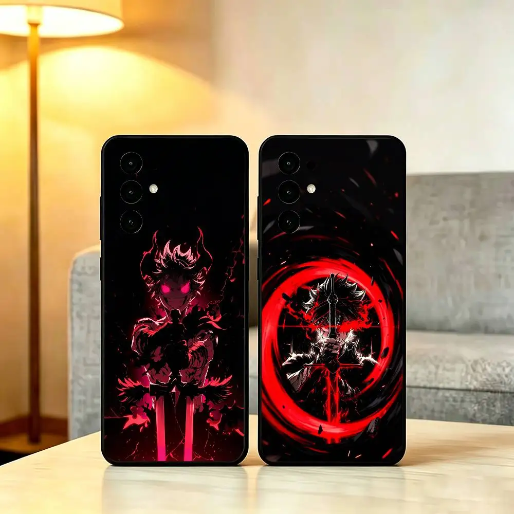 Anime B-Black C-Clover Phone Case Soft black For Samsung S25,S24,S21,S22,S23,S30,Ultra,S20,Plus,Fe,Lite