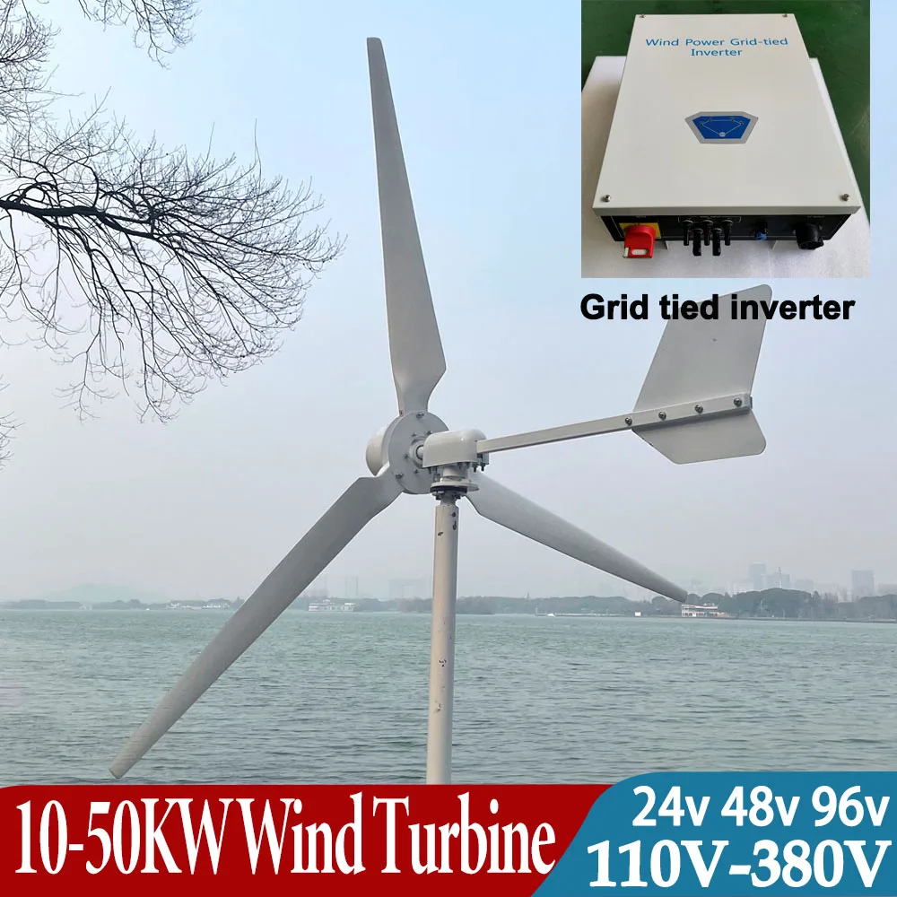 Wind Turbine Horizontal 20000W 20KW 24V 48V 96V 220V 380V Hybrid Charge Controller Windmill Yacht Farm Big Generator Home Use