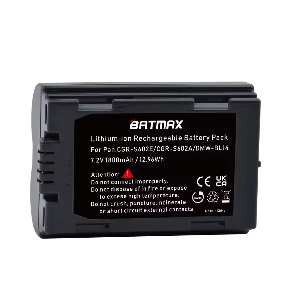 Batmax CGR-S602 CGR-S602E Battery+LED USB Charger for Panasonic CGR-S602A DMW-BL14 Lumix DMC-L1 DMC-LC40 DMC-LC5 Leica DIGILUX 1