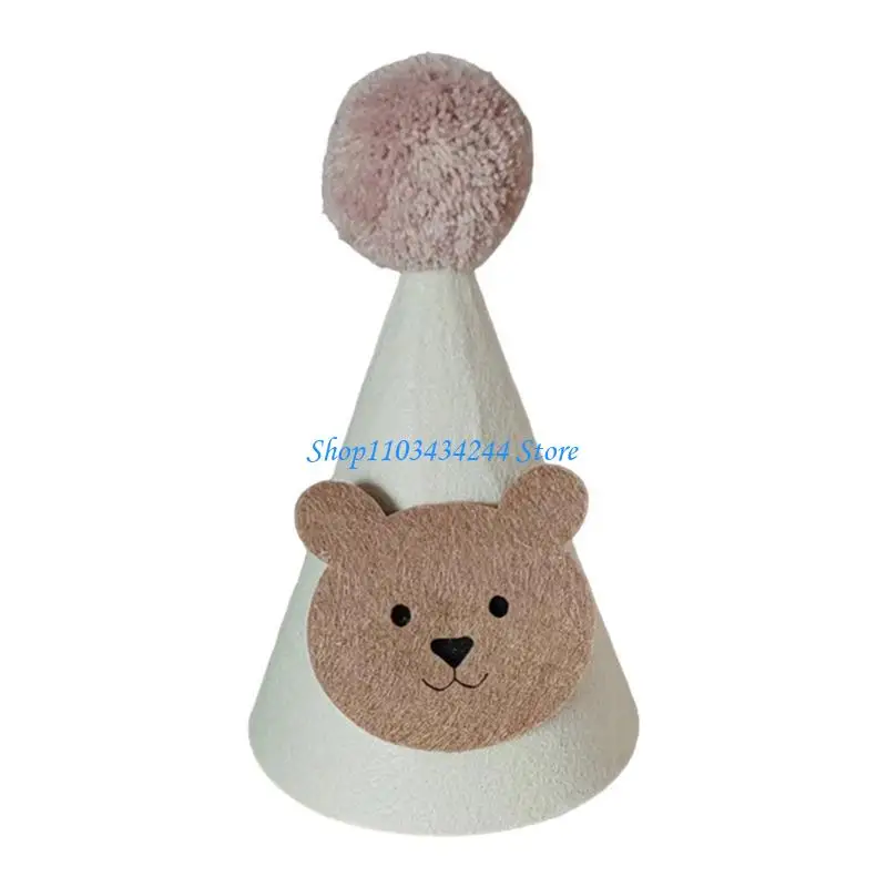 Bear Happy Birthday Hat for Inants Toddlers,Comfortable Baby Birthday Hat Shower Party Decoration Photo Props