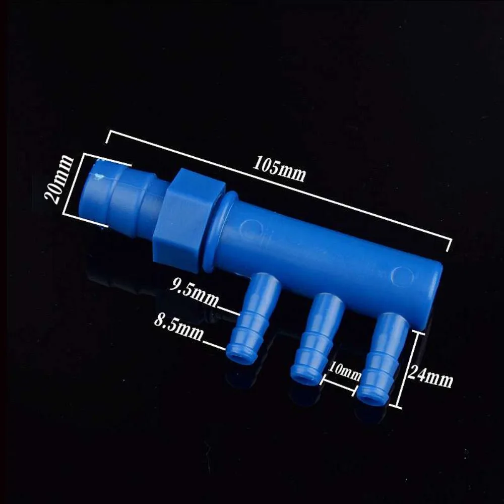 Plastic Male Thread Water Divider Y Type Barbed Port Aquarium Fish Tank Hose Connector Manifold Distributor Multi Outlet