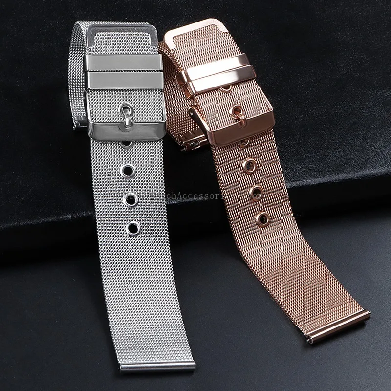 Ultra Thin Stainless Steel Strap Milanese Watchband Sport Replacement Bracelet Universal Men Women Wristbelt Band 18mm 20mm 22mm image 2