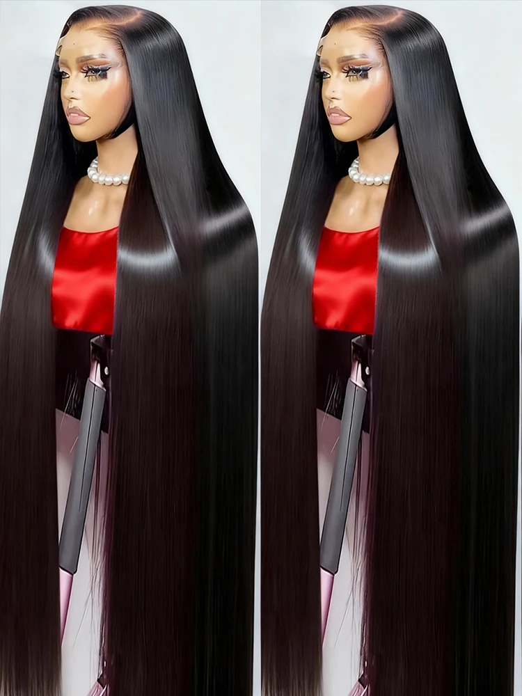 40 46 بوصة العظام مستقيم 13x4 13x6 HD الدانتيل الباروكة الأمامية 360 كامل الدانتيل الجبهة خصلات الشعر المستعار الإنسان 300% الكثافة غلويليس الباروكات شعر الإنسان