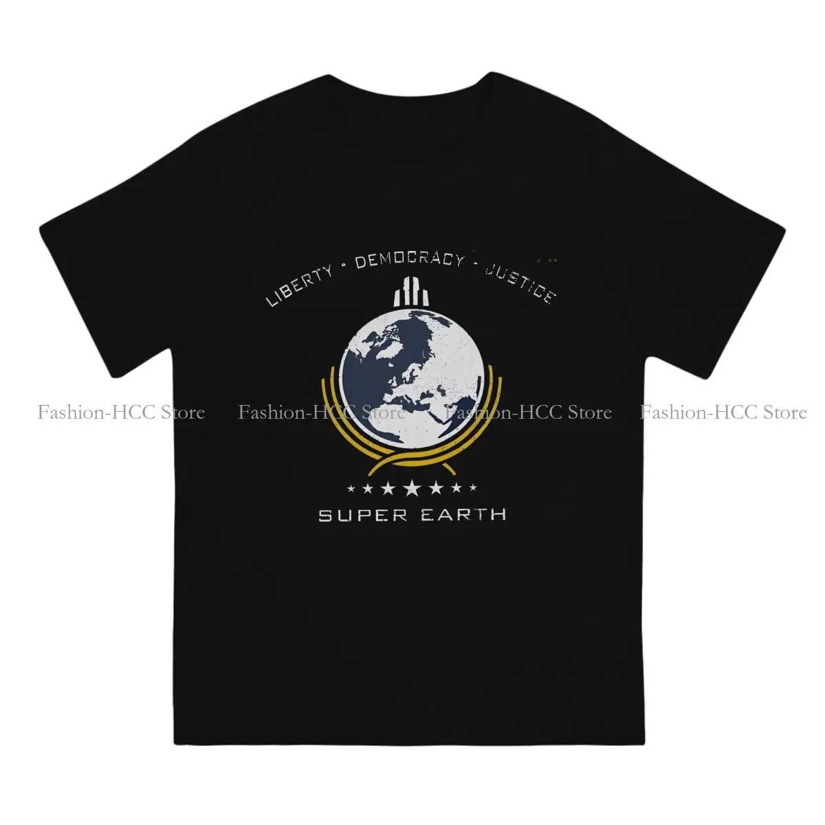 Helldivers Game Super Earth Diving Into Hell For Liberty T Shirt Polyester Graphic Men Tees Summer Harajuku O-Neck TShirt