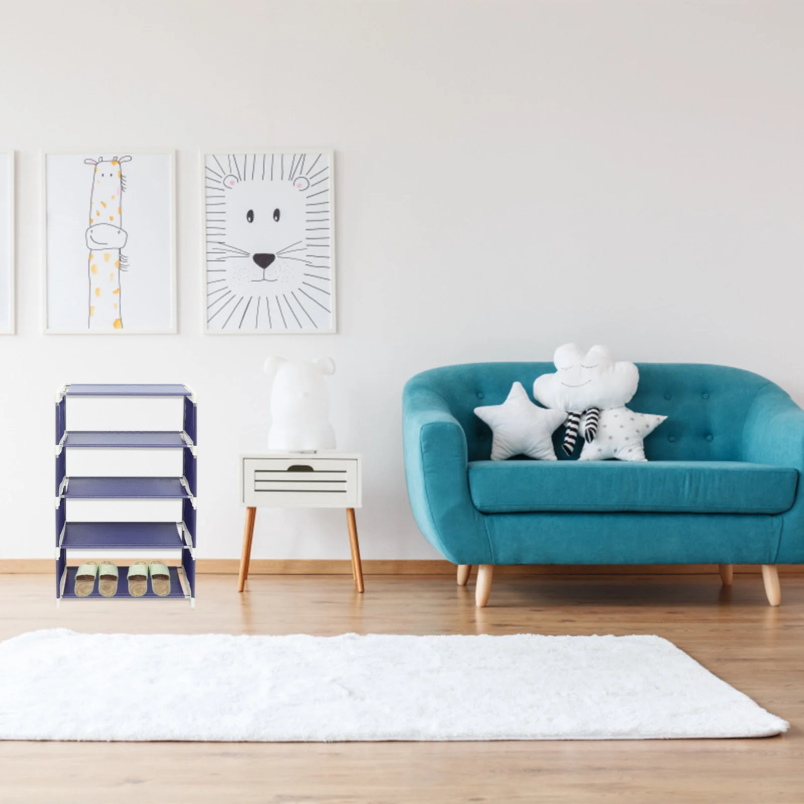 

1Pcs Shoes Rack Multi Layer Stainless Steel Simple Shoe Storage Organizer Shelf Shoes Rack Five-Layer Shelf