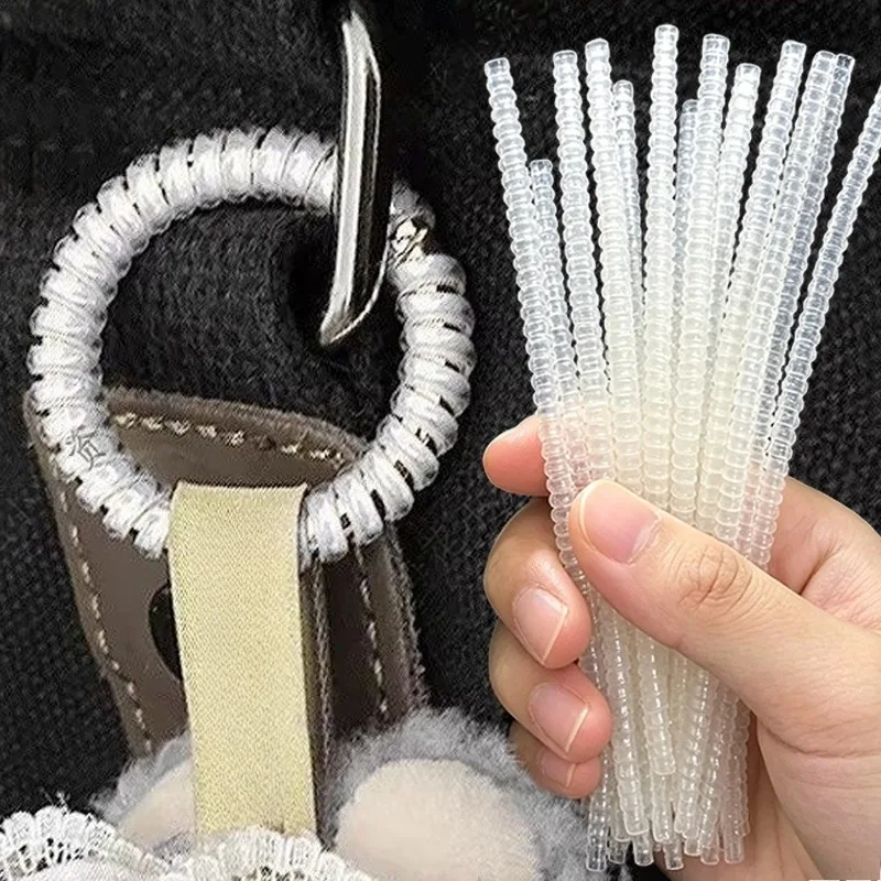 Anti-loss Buckle Protective Ring Reusable Clear Silicone Rope Trendy Doll Keychain Pendant Protection Rings Winding Fixed Tools