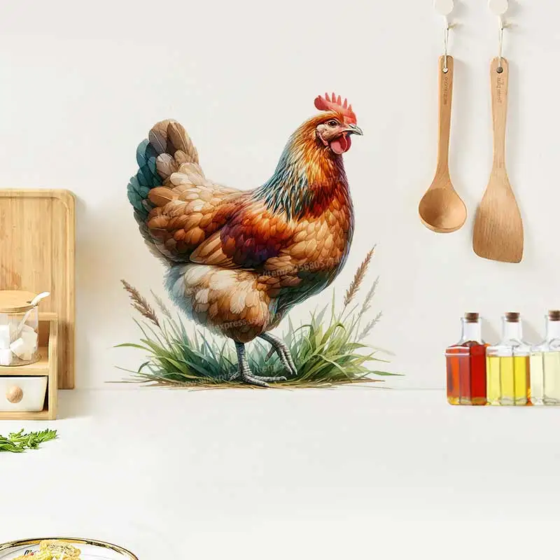 Hen Farm Wall Sticker Toilet Lid Stickers, Bedroom Entrance Living Room Porch Home Decora Waterproof Decals Stickers S843