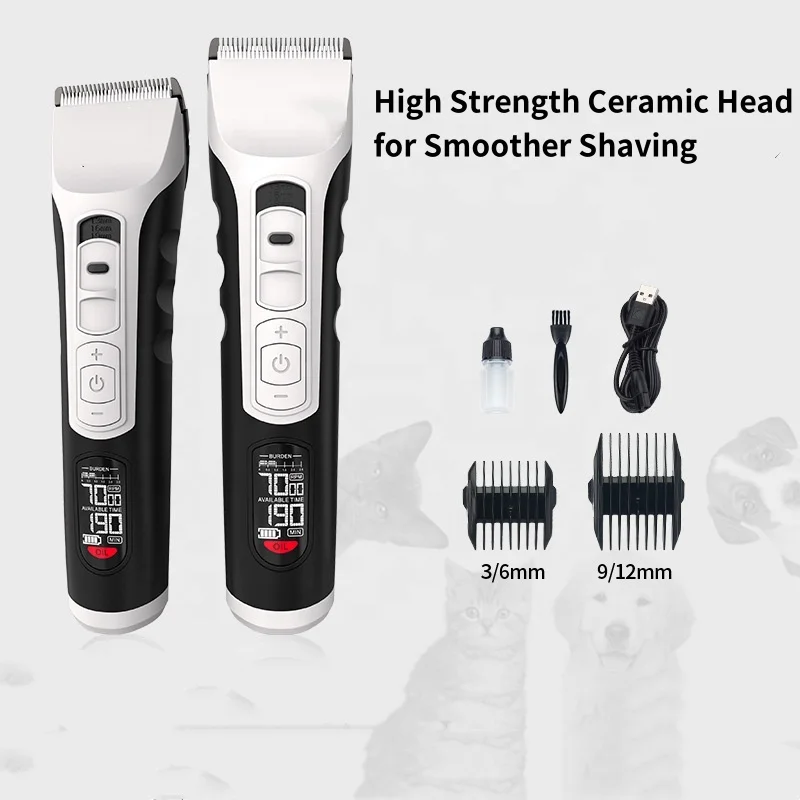 usmilepet工場直販ペット用電動バリカン、犬用シェーバー、充電式プッシュヘアクリッパー、ペット用クリーニング用品セット