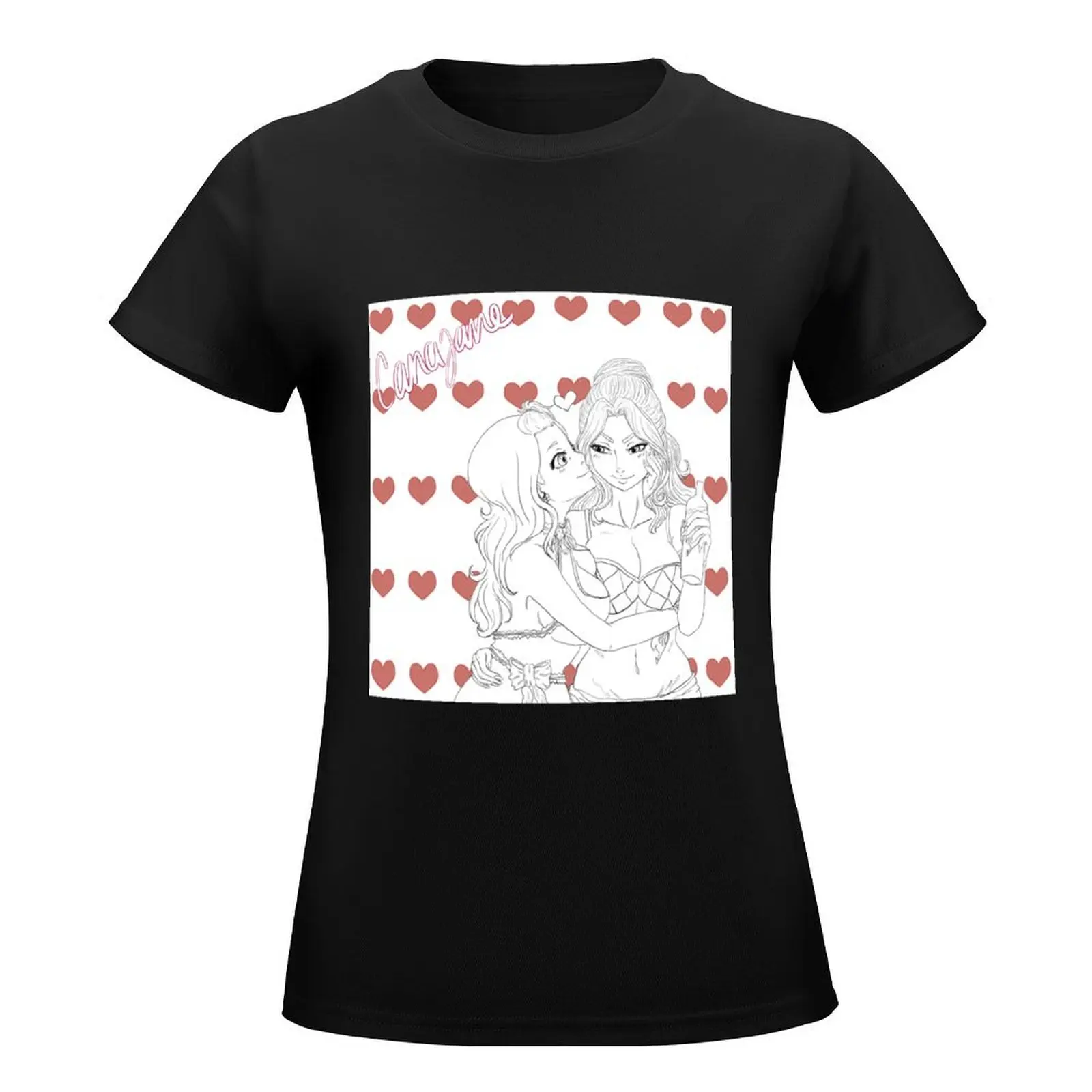 canajane valentine T-Shirt anime clothes plain tight shirts for Women