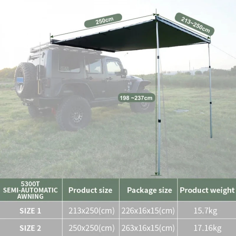 

Hot Selling Wareda Camping Gear Overland Trailer Hard Roof Tent 4X4 Awning Offroad 4X4 Side Awnings High Quality