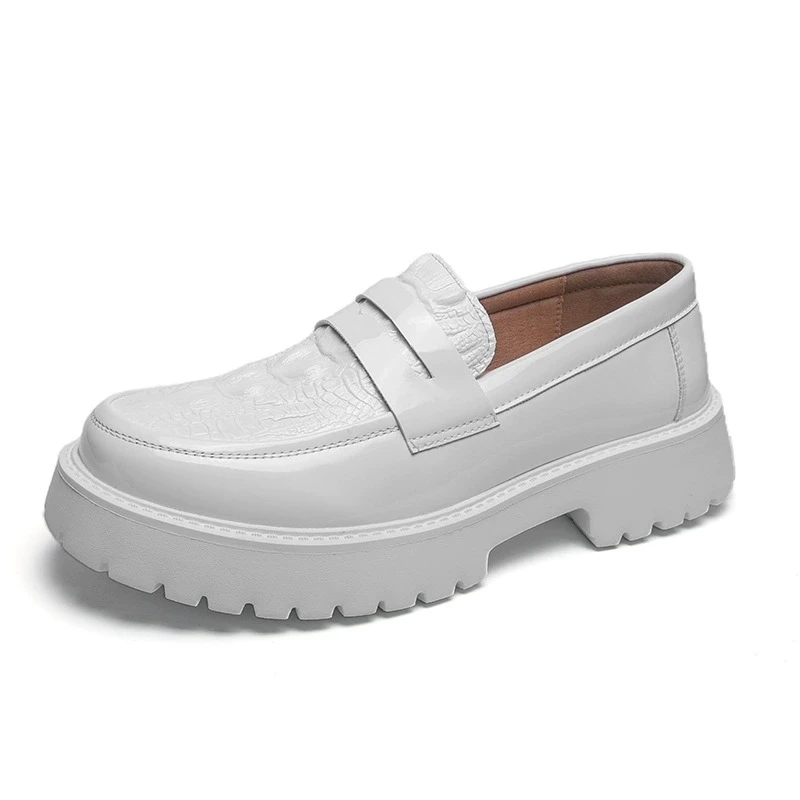 

Новые модные туфли-оксфорды с круглым носком и принтом аллигатора для мужчин, увеличивающие рост свадебное платье, официальная свадебная обувь для выпускного вечера