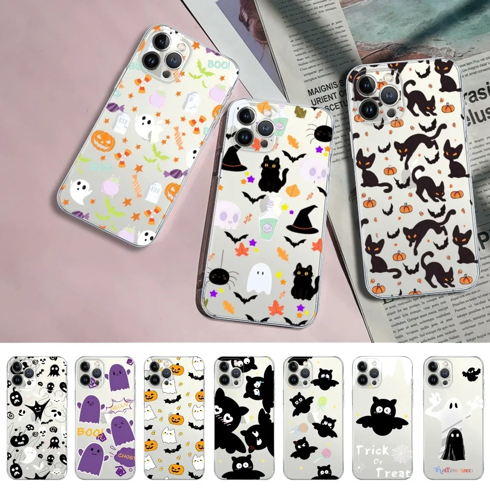

Halloween Phone Case For iPhone 13 14 Pro Max XS XR 12 11 Pro 13 Mini 6 7 8 Plus Soft Clear Back Cover