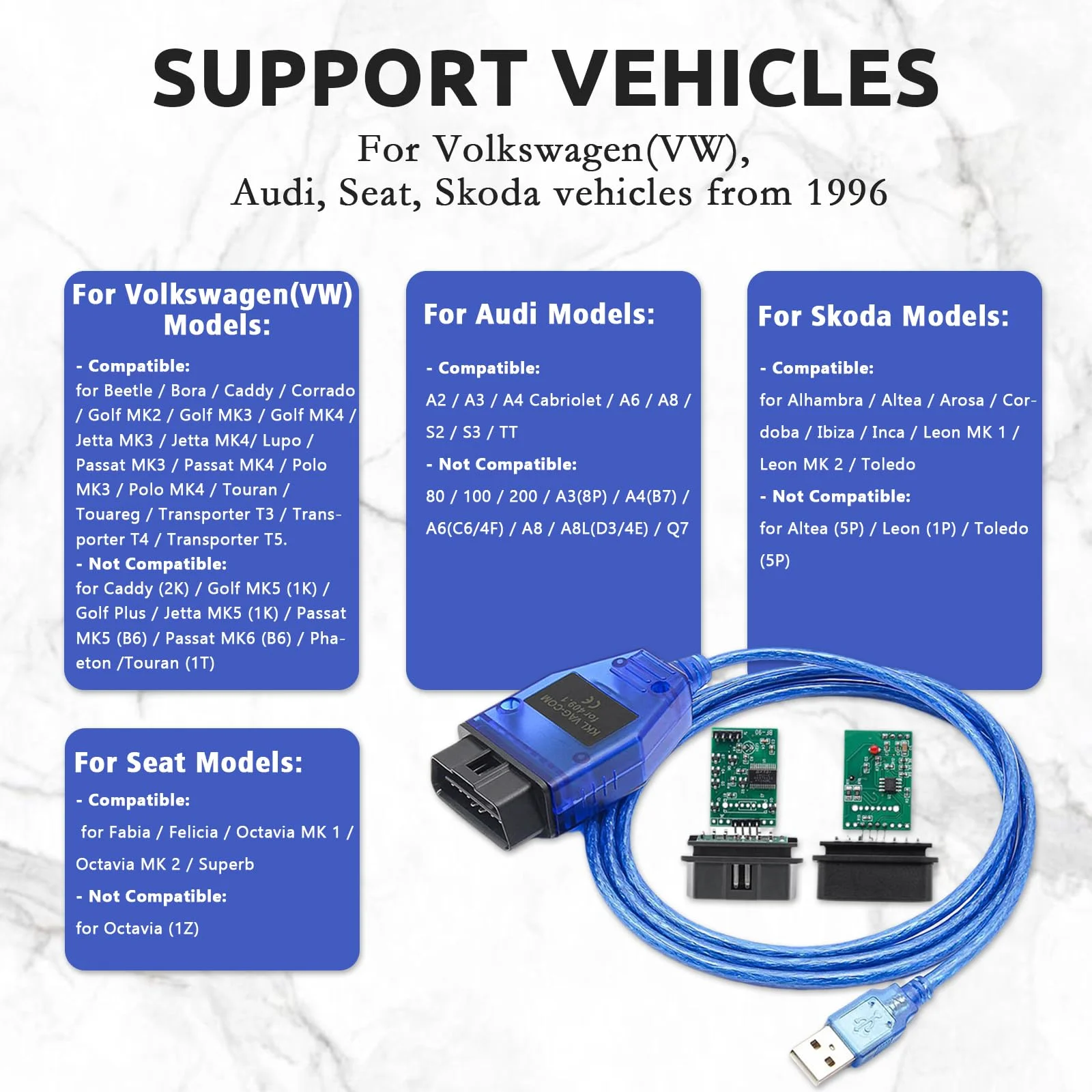 Vag kkl 409.1 ftdi ft232rl ferramenta de scanner de chip obd2 cabos de diagnóstico com interface usb scanner automático para carros multimarca mais novos