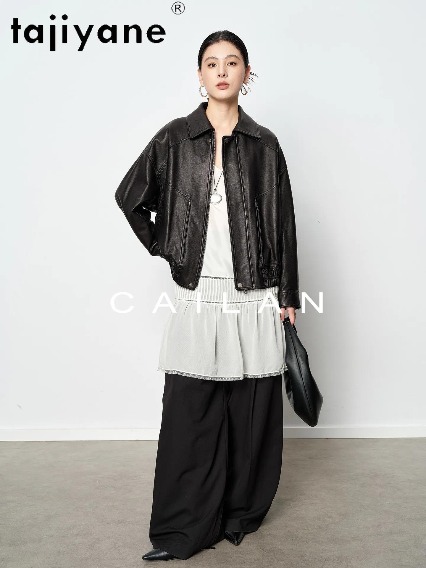 TAJIYANE Schapenvacht Jas Vrouw Mode Korte Dames Jas Hoge Kwaliteit Echt Lederen Jassen Herfst Vrouwen Kleding 2026 дубленка