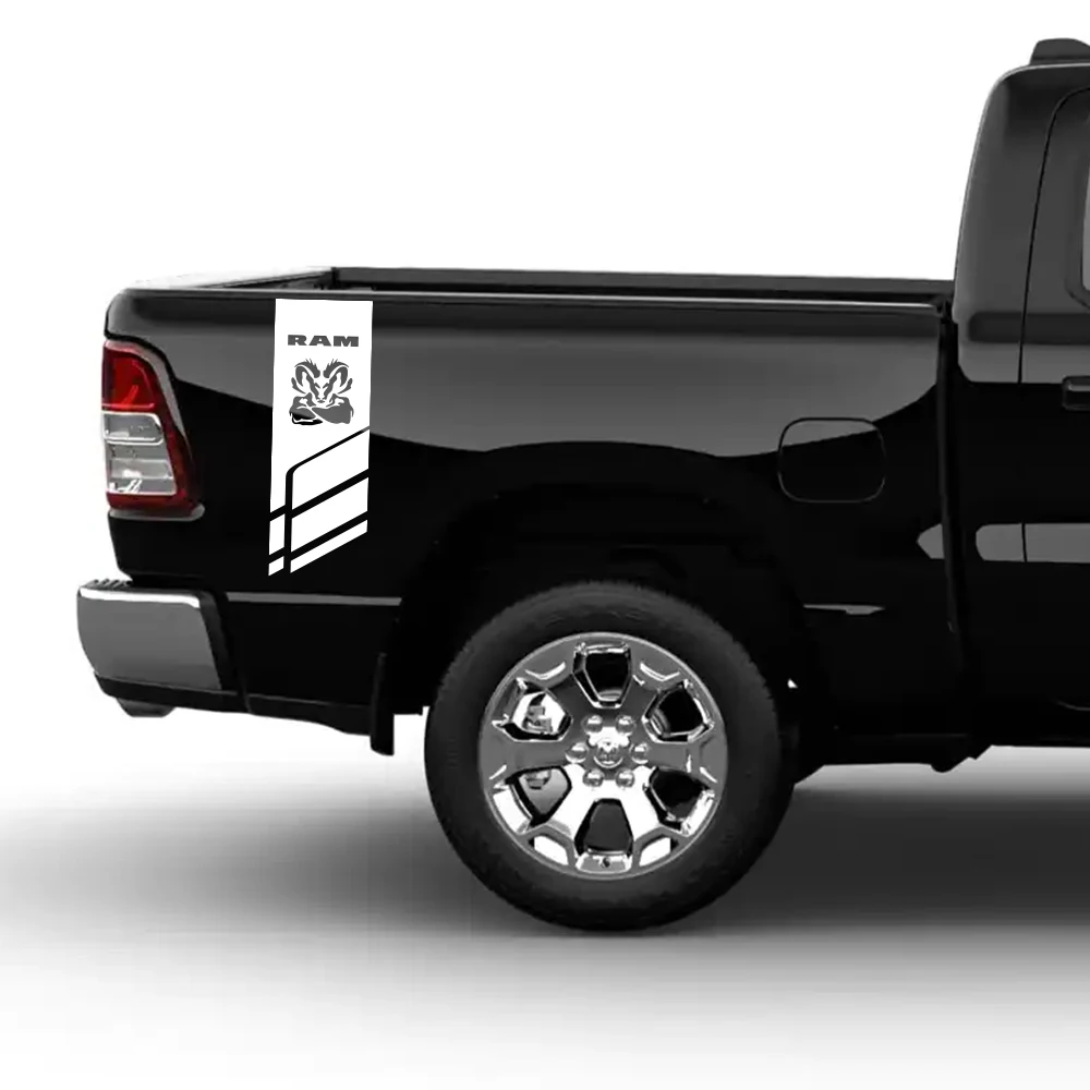 Pickup Stickers For Dodge Ram 1500 2500 Hemi Rebel 5.7 Liter Truck Back Door Side Graphics Decal Vinyl Cover Auto Accessories