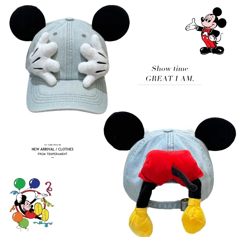 

Disney Baseball Cap Mickey Mouse Cartoon Cute Cowboy Parent-child Style Duckbill Cap Children Photo Styling Hat Sunshade Gift